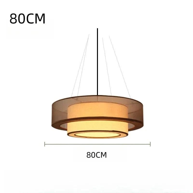 D80cm A / Warm light Suspension en tissu superposé