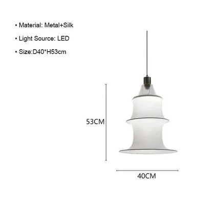 D40cm - H53cm / Warm light 3000K Suspension en tissu tube Japonais