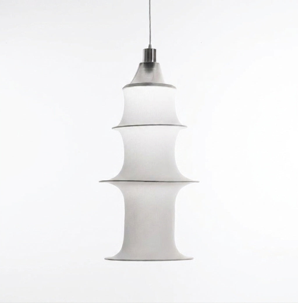 Suspension en tissu tube Japonais DIAMÈTRE 40cm - HAUTEUR 85cm / LUMIÈRE CHAUDE 3000K