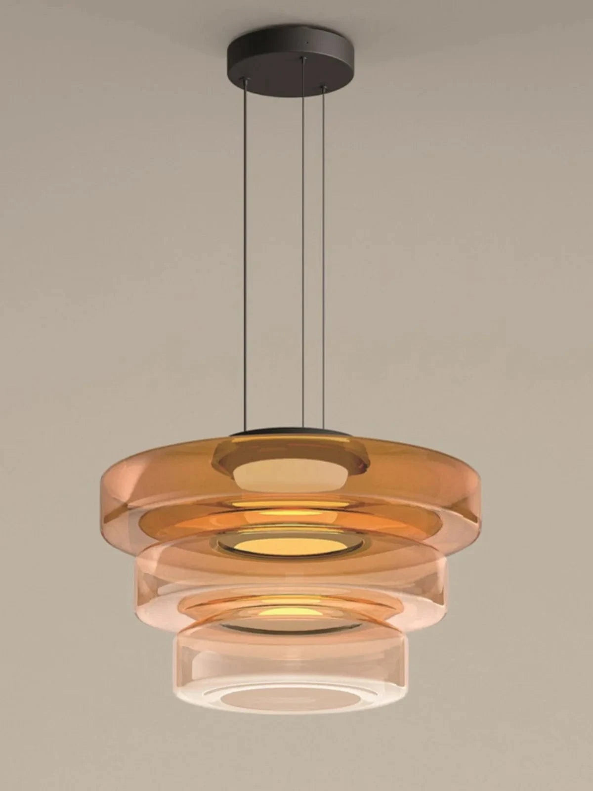 AMBRE 25cm 35cm 45cm / LUMIÈRE CHAUDE Suspension en verre design