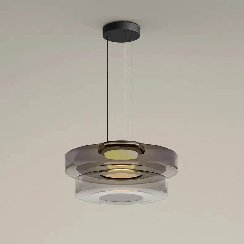 GRIS FUMÉ 25cm 35cm / LUMIÈRE NEUTRE Suspension en verre design