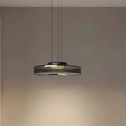 GRIS FUMÉ 35cm / LUMIÈRE FROIDE Suspension en verre design