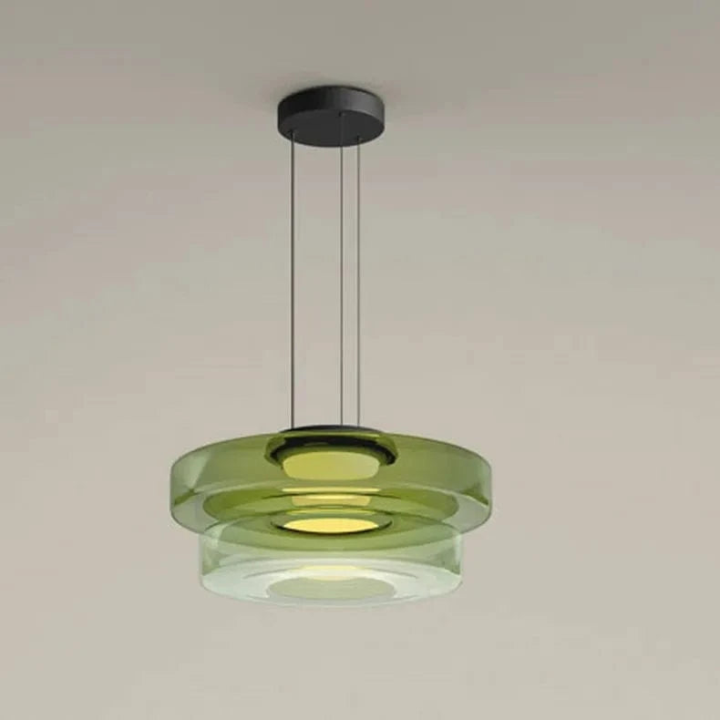 VERT 25cm 35cm / LUMIÈRE NEUTRE Suspension en verre design