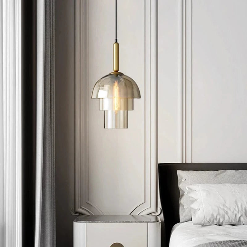 Suspension en verre fumé