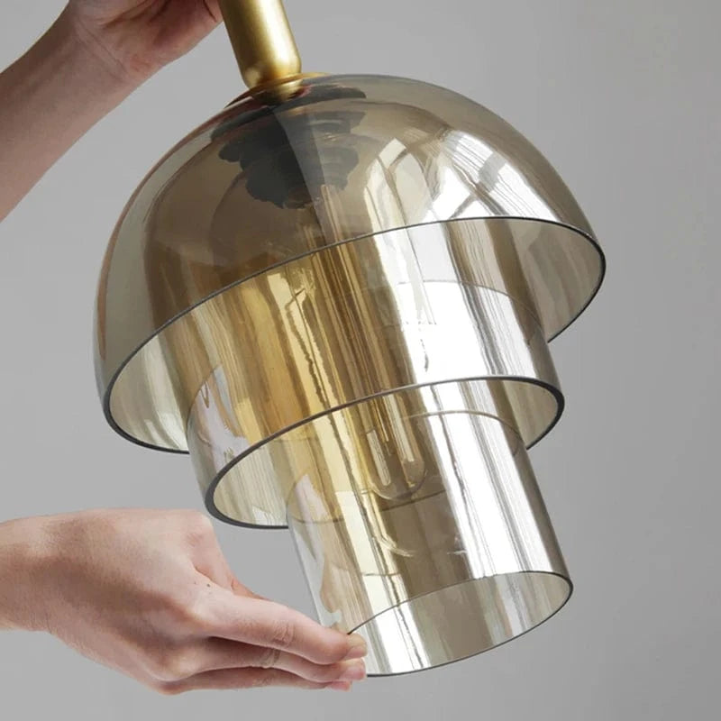 Suspension en verre fumé