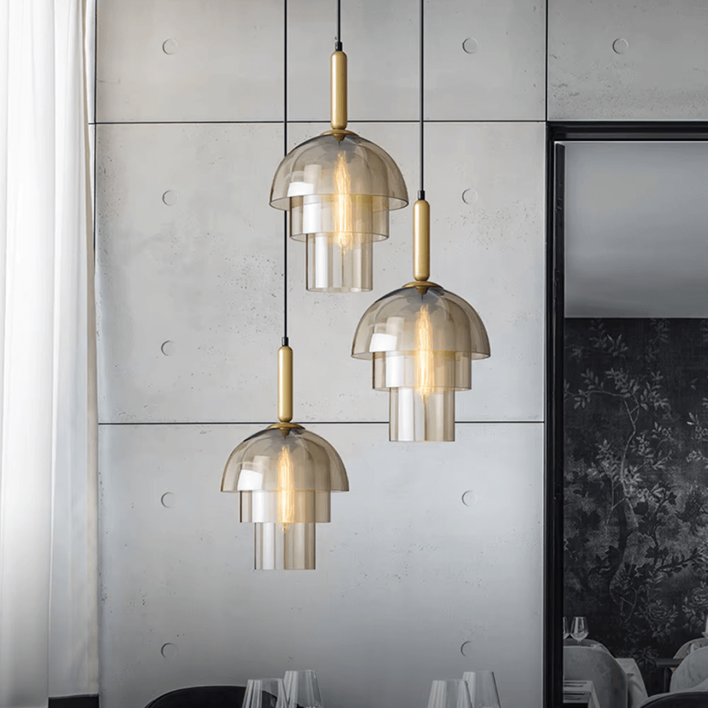 Suspension en verre fumé