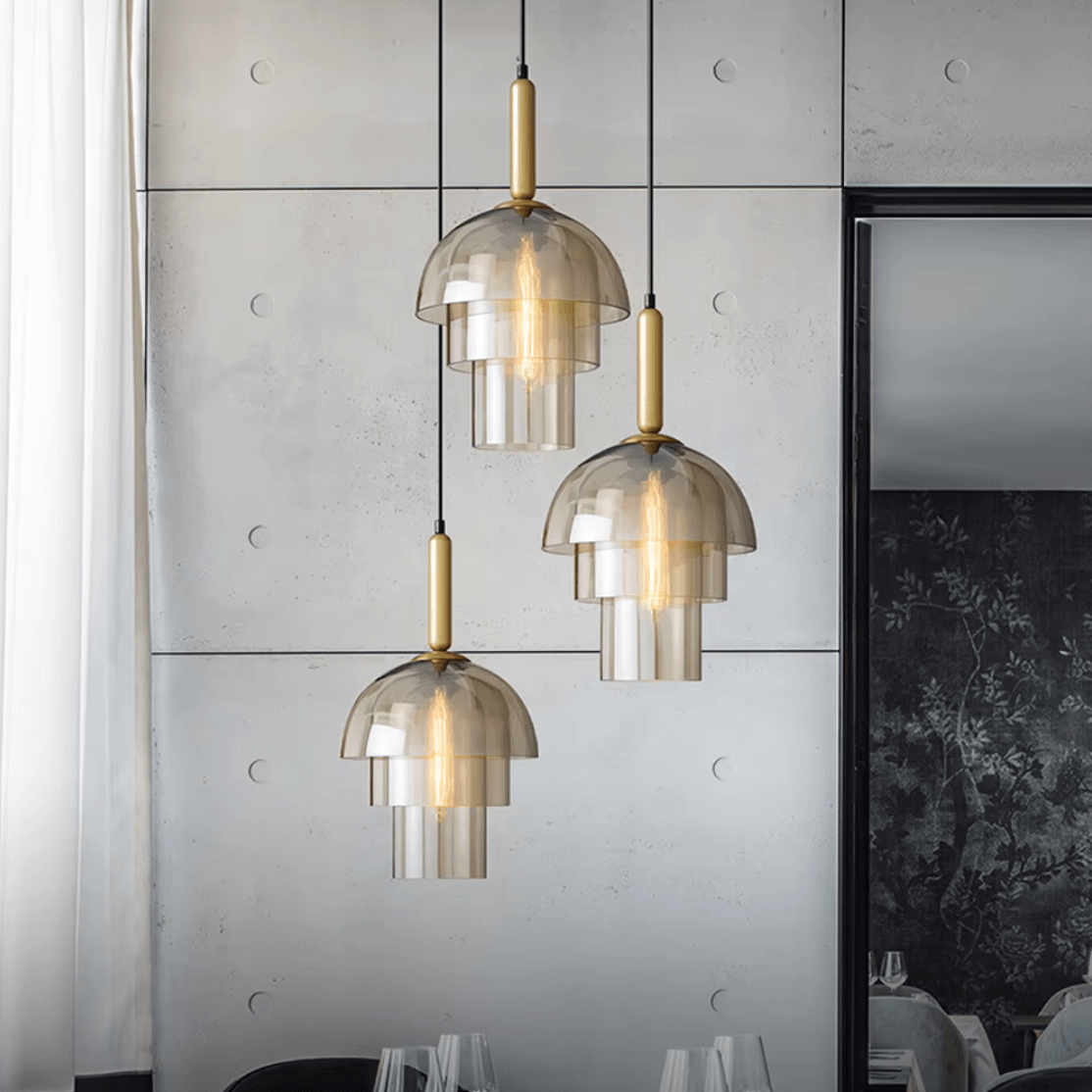 Suspension en verre fumé