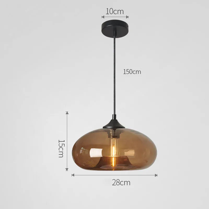 Brown glass Suspension en verre soufflé