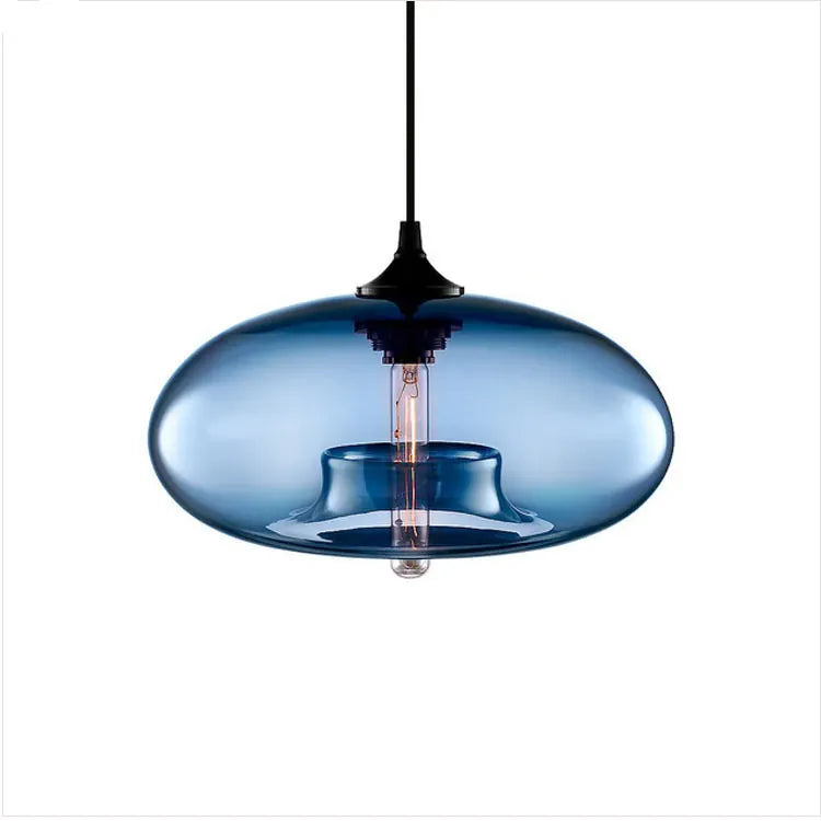 Dark Blue glass Suspension en verre soufflé