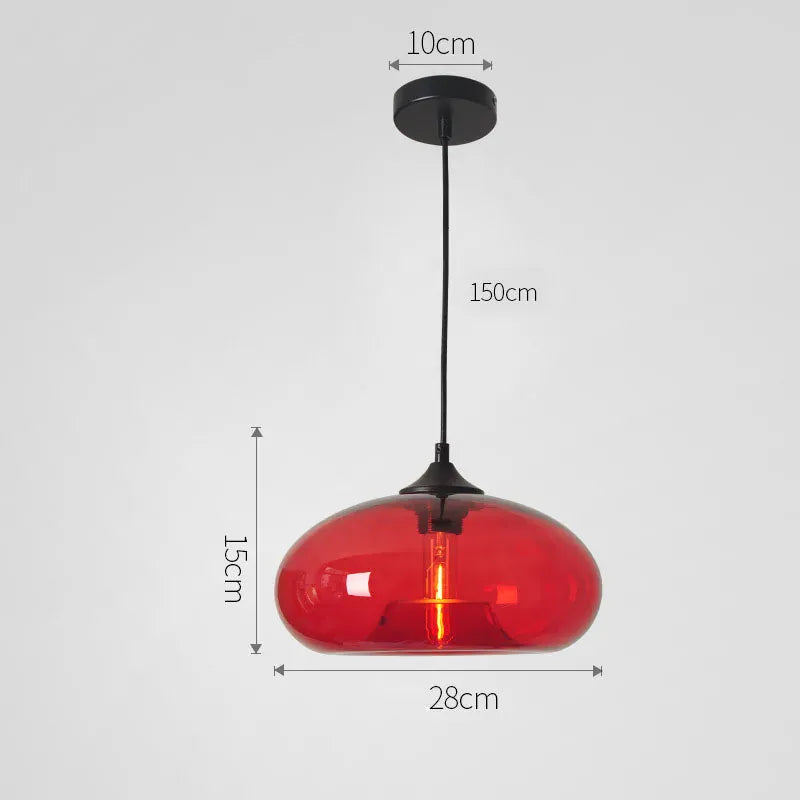 Red Glass Suspension en verre soufflé