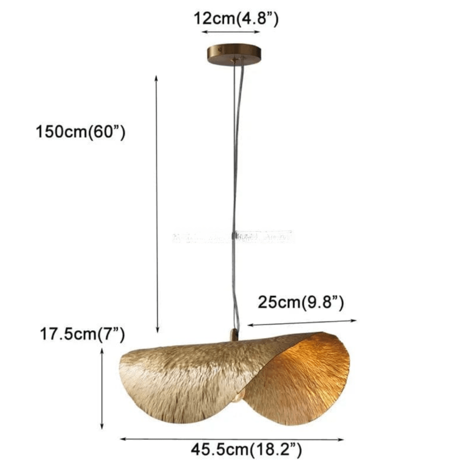 45 CM / LUMIÈRE FROIDE Suspension feuille d'or
