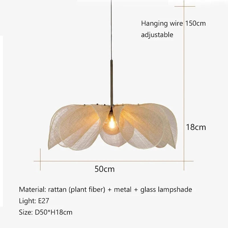50 CM / LUMIÈRE FROIDE Suspension fleur tissu