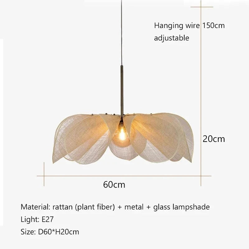 60 CM / LUMIÈRE FROIDE Suspension fleur tissu