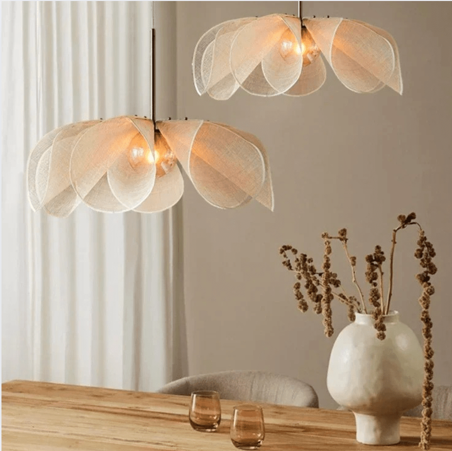 Suspension fleur tissu