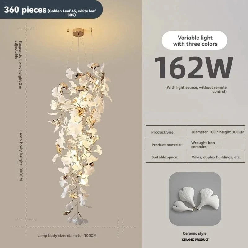 D100CM / Ceramic Suspension Florale Plafond Haut