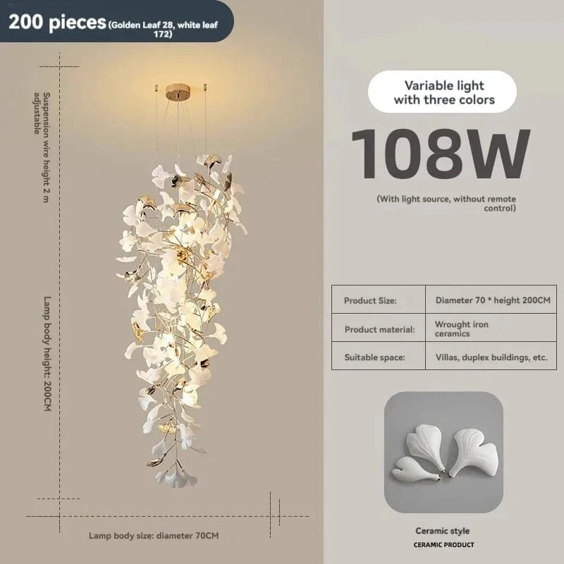 D70CM / Ceramic Suspension Florale Plafond Haut