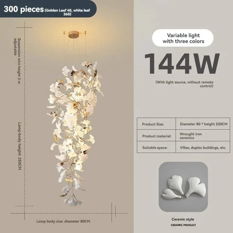 D80CM / Ceramic Suspension Florale Plafond Haut