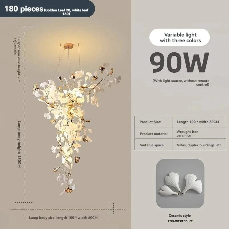 L100CM / Ceramic Suspension Florale Plafond Haut