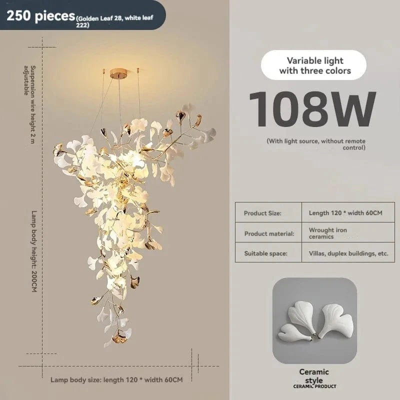 L120CM / Ceramic Suspension Florale Plafond Haut