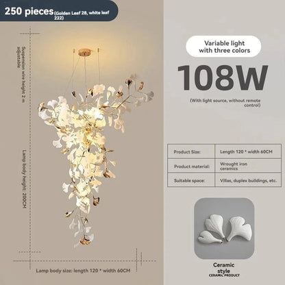 L120CM / Ceramic Suspension Florale Plafond Haut