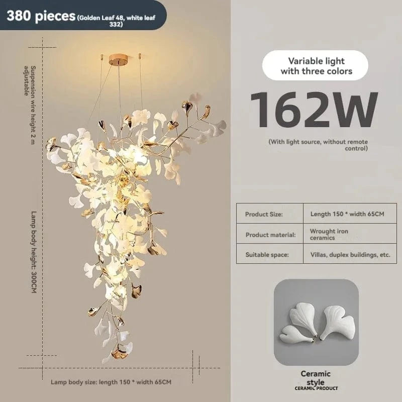 L150CM 1 / Ceramic Suspension Florale Plafond Haut
