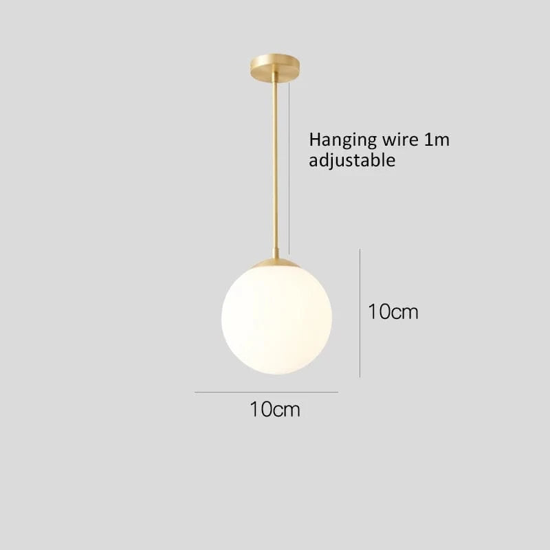 OR 10 CM / LUMIÈRE CHAUDE Suspension globe blanc