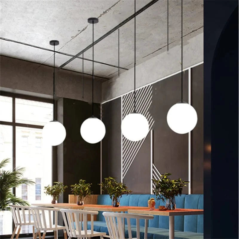 Suspension globe blanc