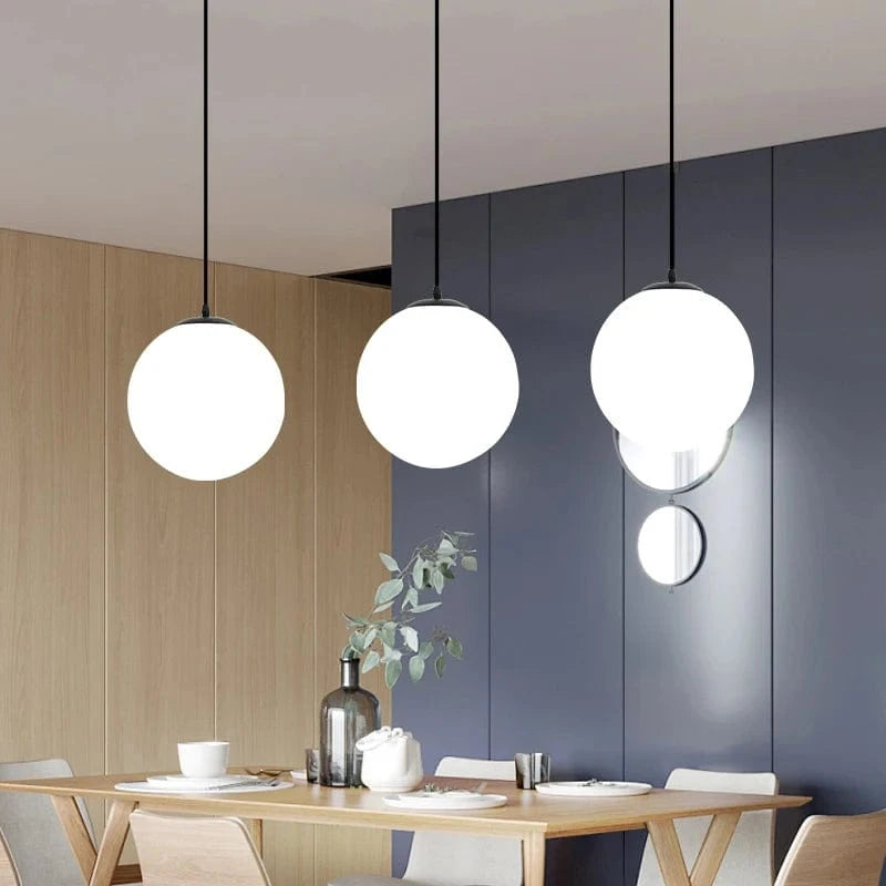 Suspension globe blanc
