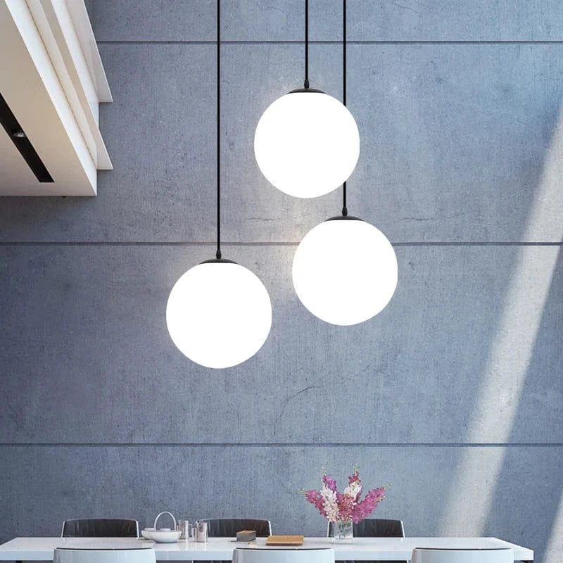 Suspension globe blanc