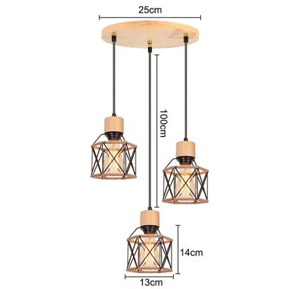 E1 Suspension industrielle trois têtes corde et métal