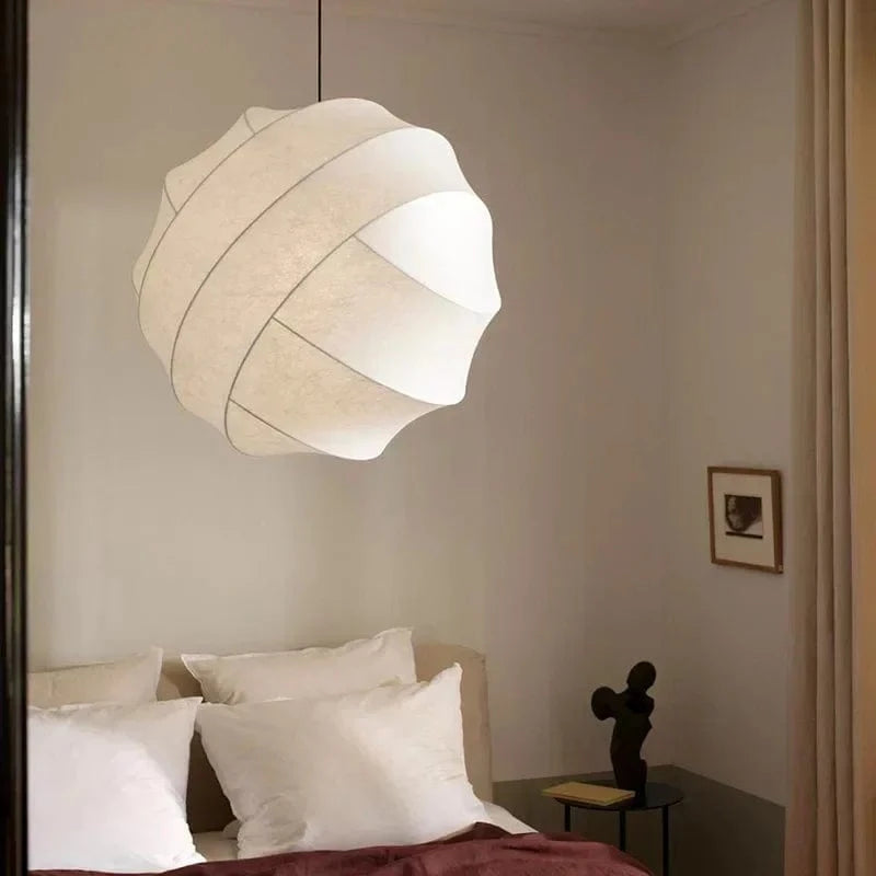 Suspension Japonaise en tissu boule
