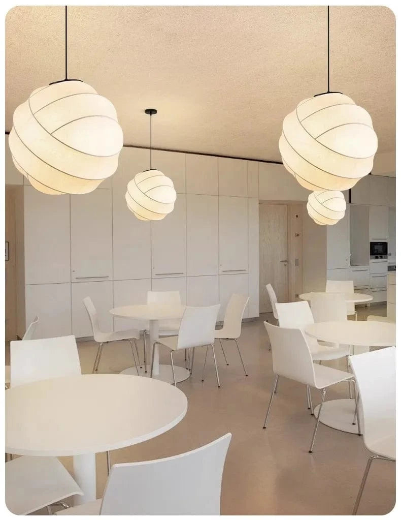 Suspension Japonaise en tissu boule