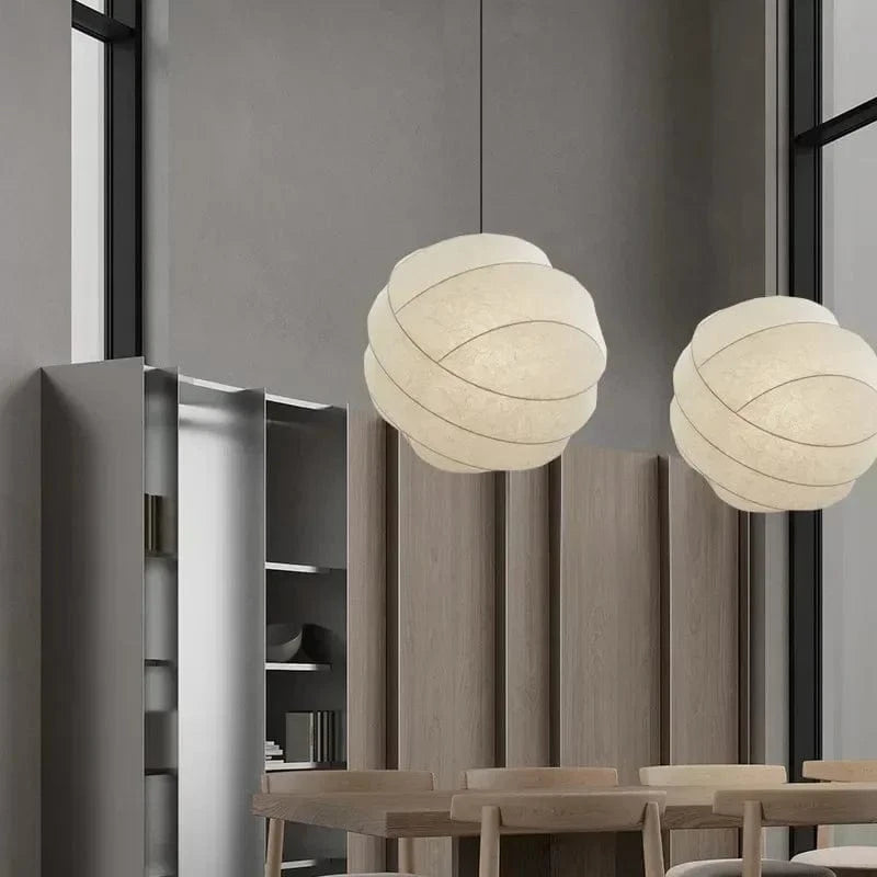 Suspension Japonaise en tissu boule