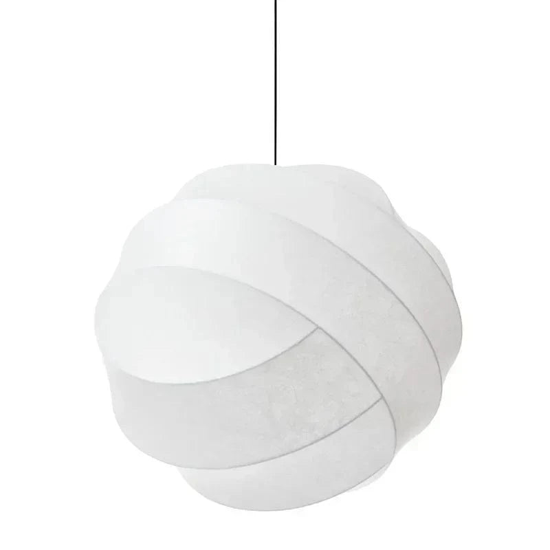 White / Dia-50cm / warm light Suspension Japonaise en tissu boule