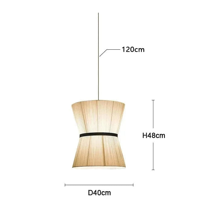 D40cm / White light Suspension Japonaise en tissu design moderne