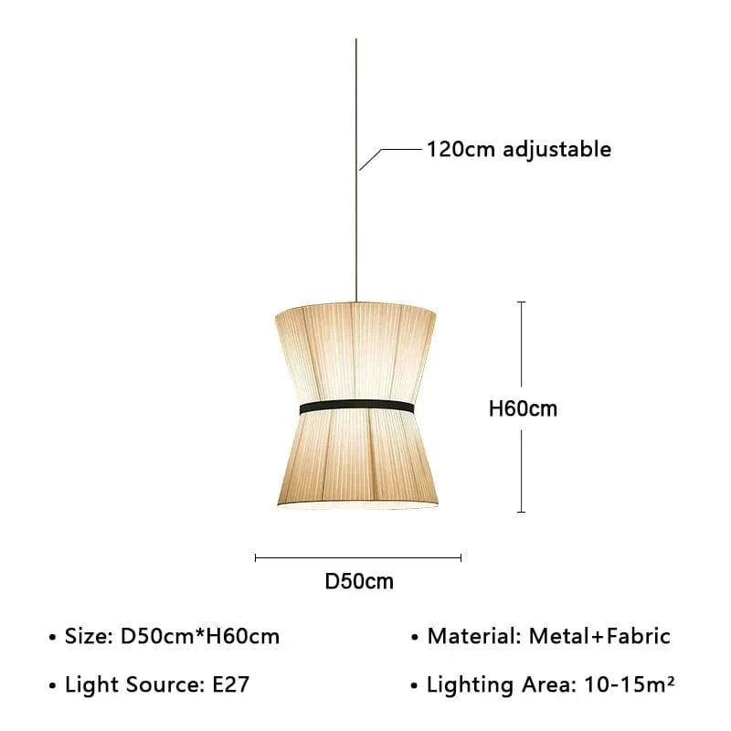 D50cm / Warm light Suspension Japonaise en tissu design moderne