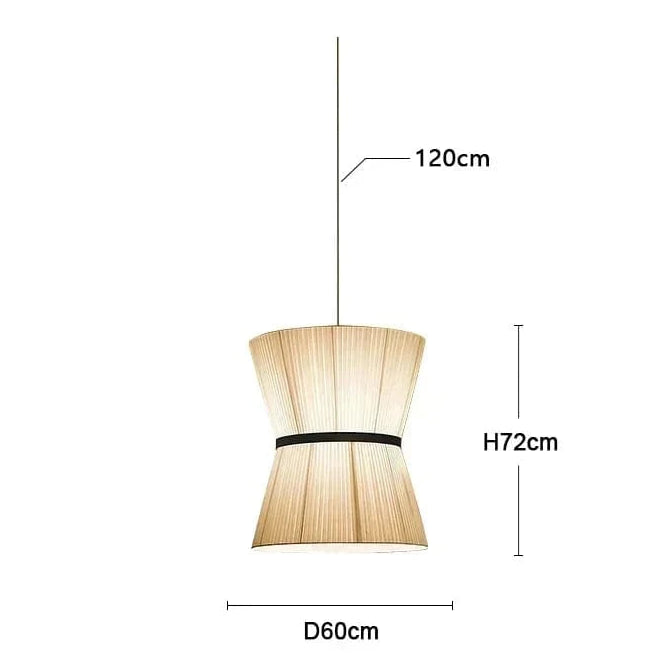 D60cm / White light Suspension Japonaise en tissu design moderne