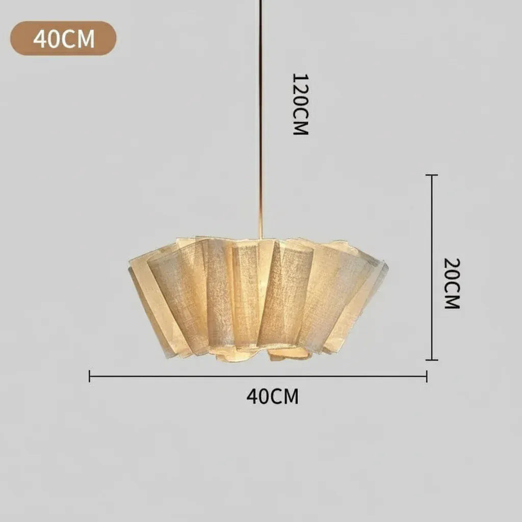 40 CM / LUMIÈRE FROIDE 6500K Suspension Japonaise en tissu fibre naturelle