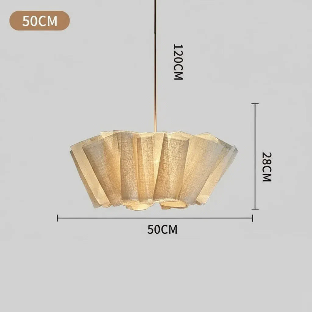50 CM / LUMIÈRE FROIDE 6500K Suspension Japonaise en tissu fibre naturelle