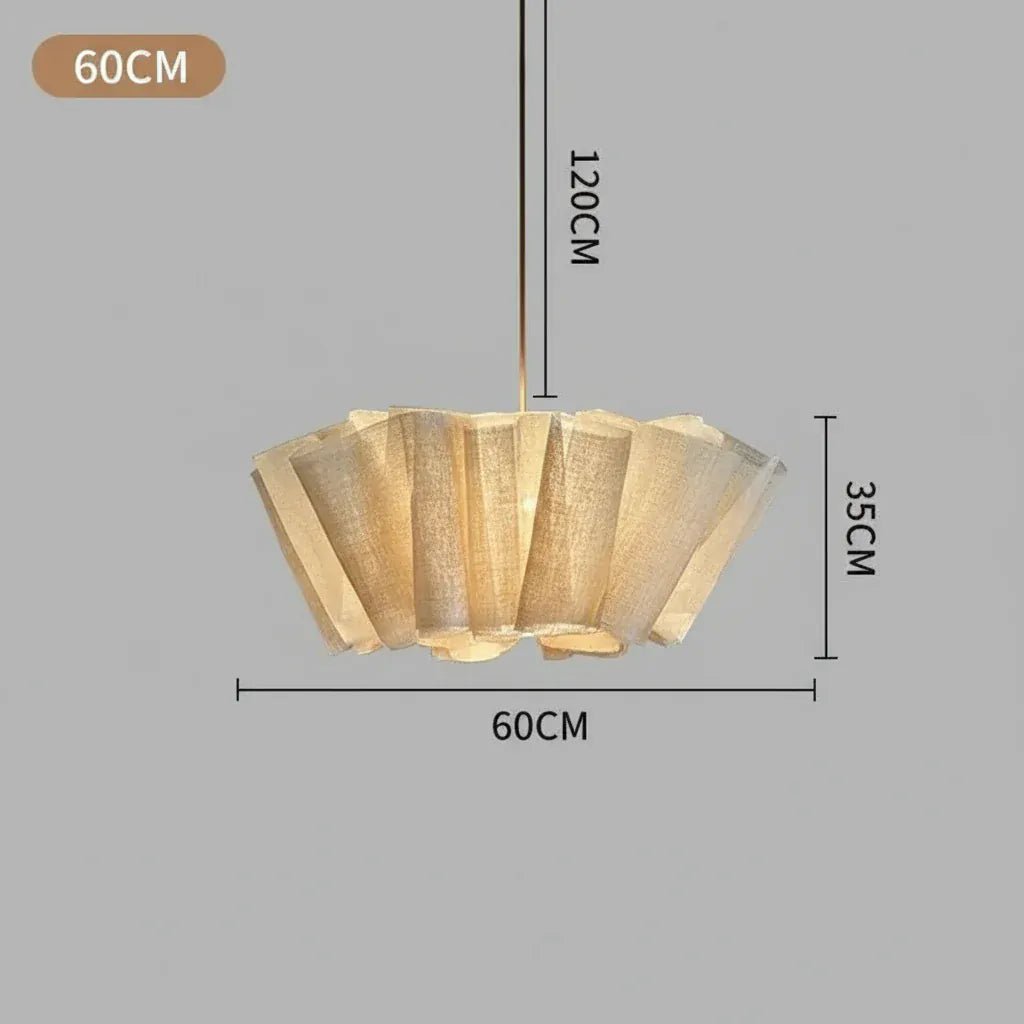 60 CM / LUMIÈRE FROIDE 6500K Suspension Japonaise en tissu fibre naturelle