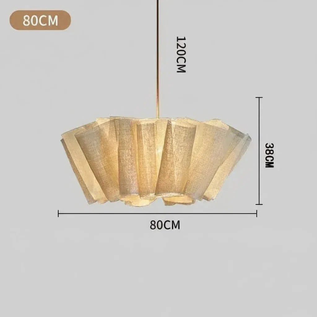 80 CM / LUMIÈRE FROIDE 6500K Suspension Japonaise en tissu fibre naturelle