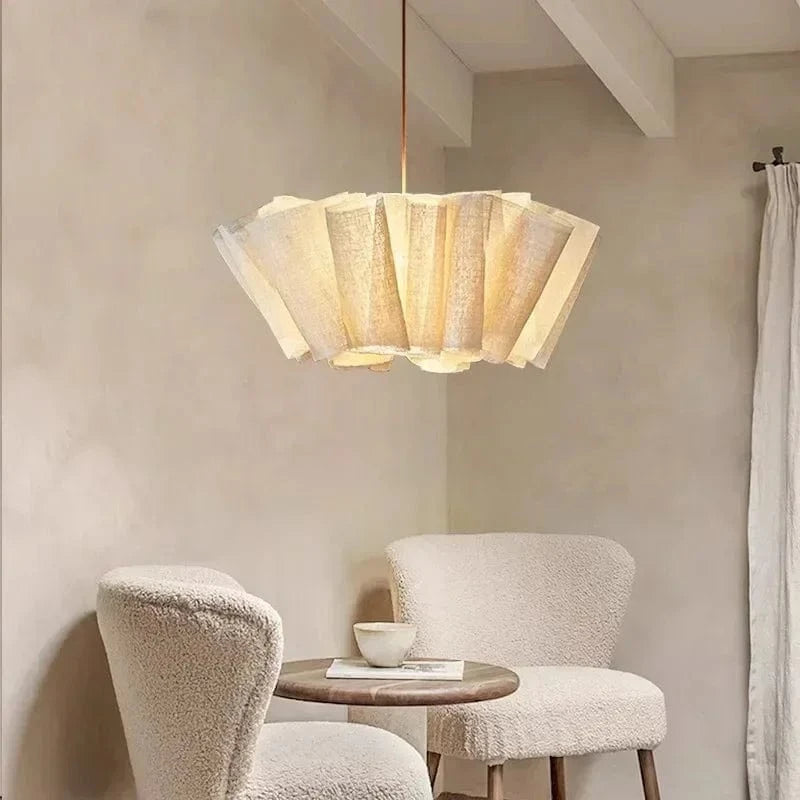 Suspension Japonaise en tissu fibre naturelle