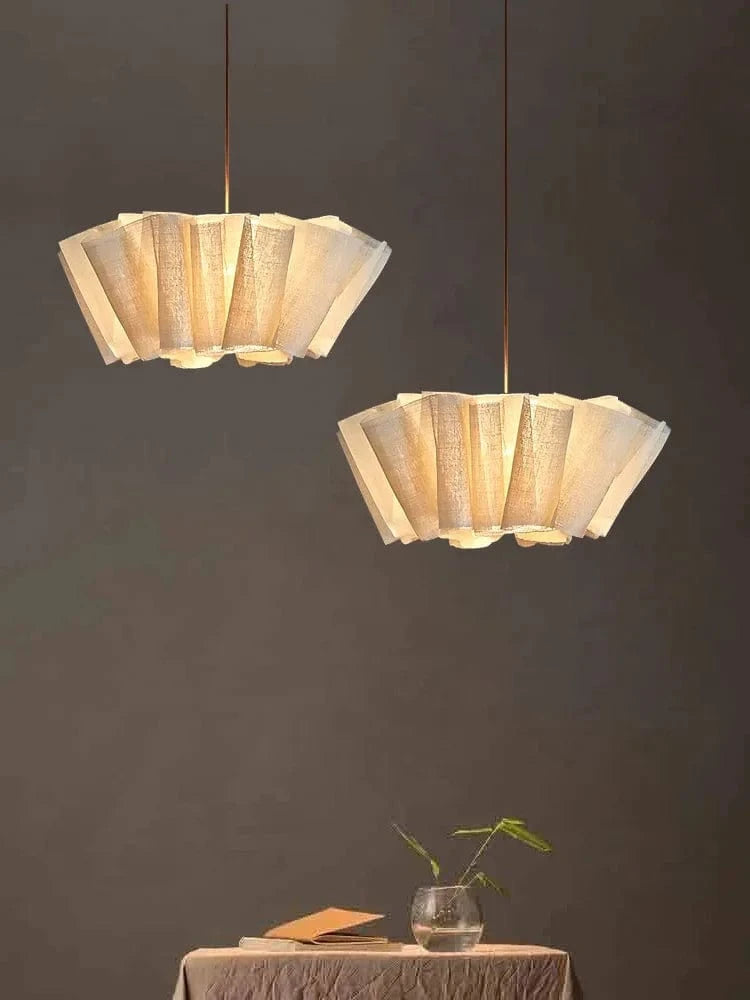 Suspension Japonaise en tissu fibre naturelle