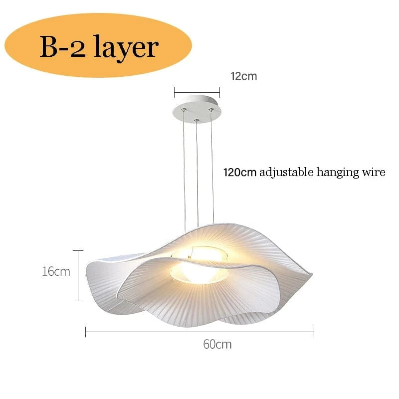 B 2 Layer 60cm / 110V / RC Dimming Suspension japonaise en tissu | Vertige