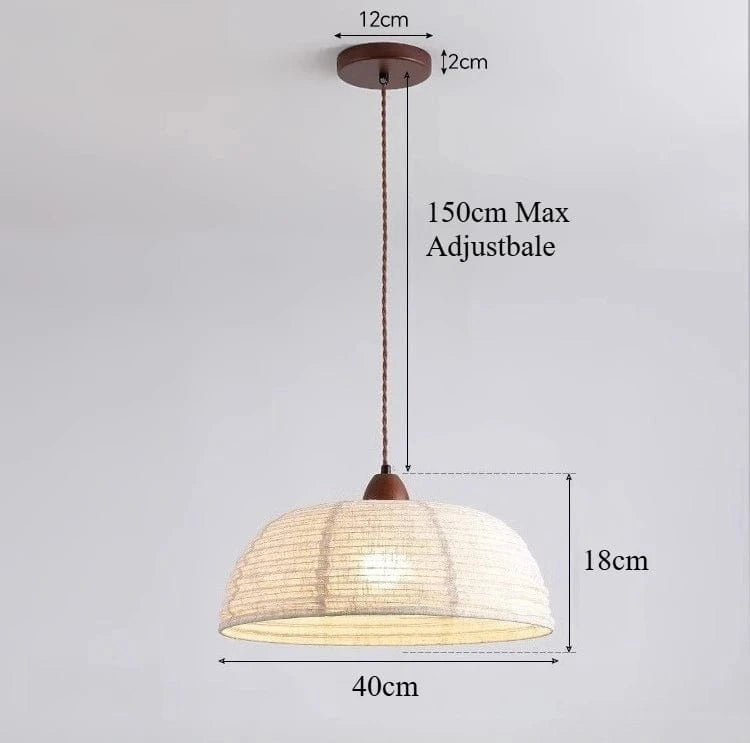 A 40x18cm / Netural Light Suspension Japonaise style ancien