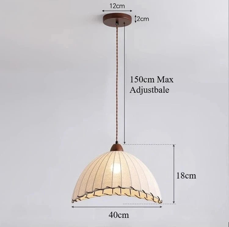 B 25x20cm / Warm Light Suspension Japonaise style ancien