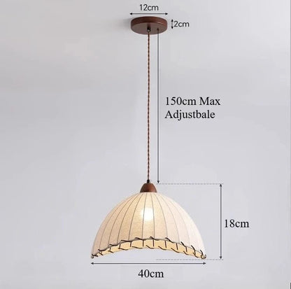 B 25x20cm / Warm Light Suspension Japonaise style ancien