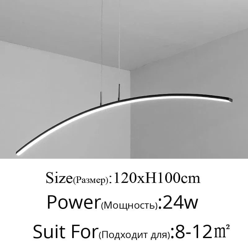 Black QJ30 / Cool white Suspension LED Arc Dimmable