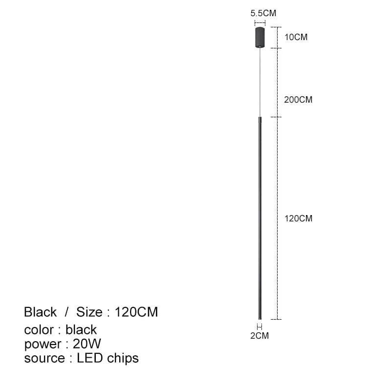 NOIR 120CM / NEUTRE Suspension led chambre