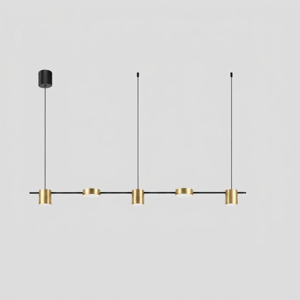 Suspension led moderne 5 TÊTES NOIR / TRICOLORE ( TÉLÉCOMMANDE )